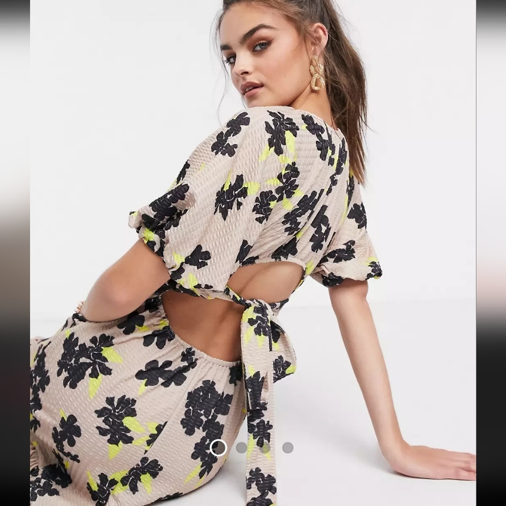 ASOS Design Textured Midi Smock Dress - Picture 2 of 6